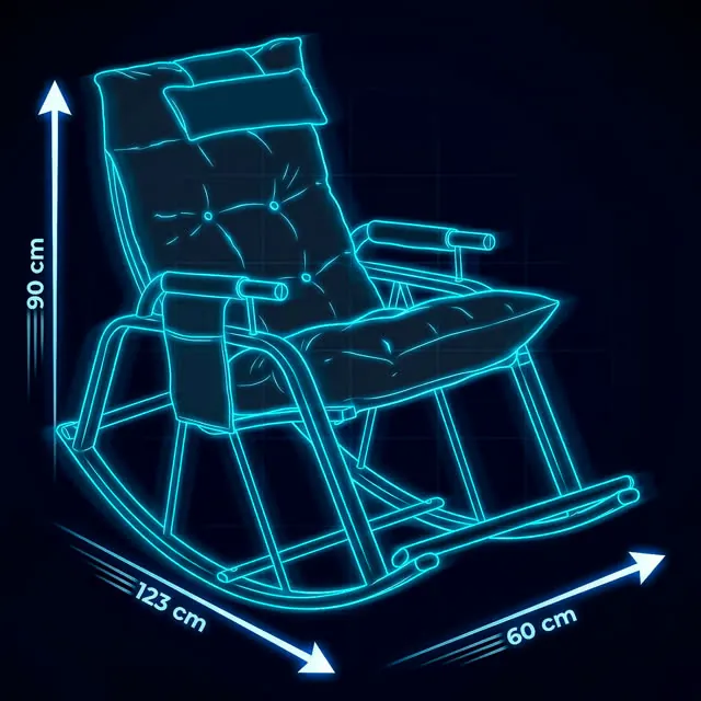 Seating dimensions sheet — AI product visualization