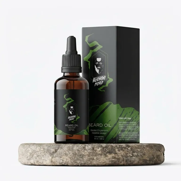 Nord beard oil bottle and box