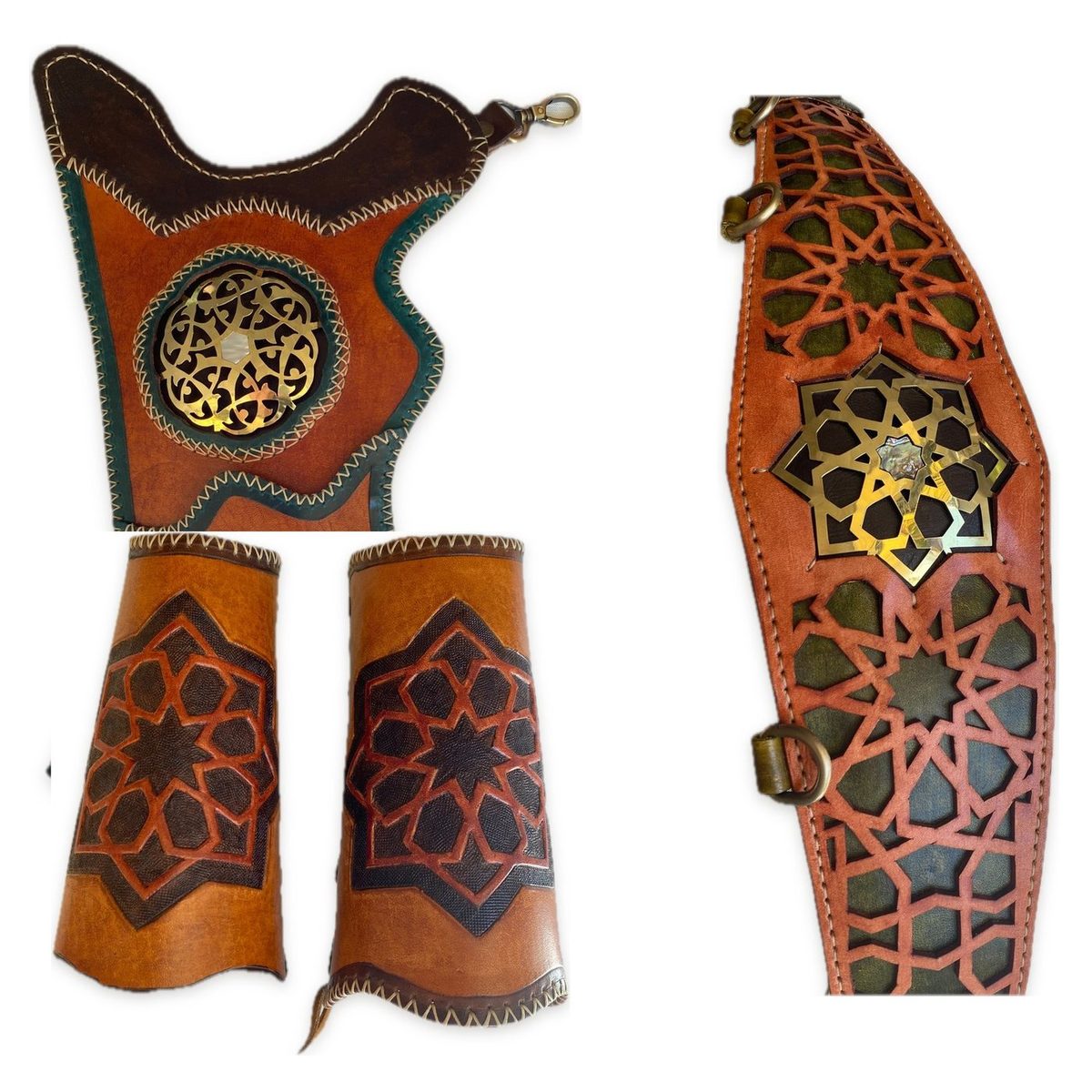 Seljuk Archer's Set — handmade Seljuk-tooled full-grain Anatolian leather