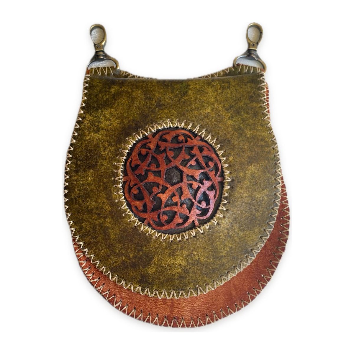 Archer's Belt Pouch — handmade Seljuk-tooled full-grain Anatolian leather